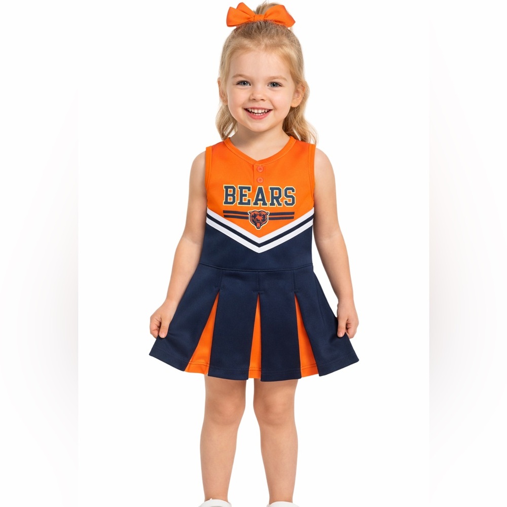 Chicago Bears NFL Team Apparel Sleeveless  Cheerleader Pleated Dress Size 4T